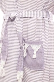 Stewehome διάλεξε unisex μπουρνούζι με κουκούλα γκρι ριγέ 100% βαμβακερό (S/M)