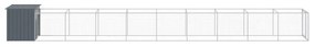 Σπιτάκι Σκύλου με Αυλή Ανθρακί 110x1017x110 εκ. Γαλβαν. Χάλυβας - Ανθρακί