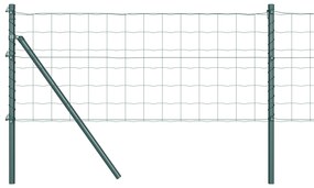 vidaXL Euro Fence με 7 Στυλώματα 0.8x10 μ Γαλβανισμένος Χάλυβας Πράσινος