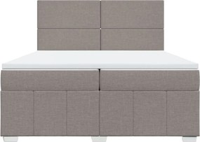 vidaXL Κρεβάτι Boxspring με Στρώμα Taupe 200x200 εκ. Υφασμάτινο