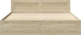 vidaXL Πλαίσιο Κρεβατιού με Κεφαλάρι Sonoma Δρυς 200x200εκ. Επεξ. Ξύλο