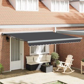 vidaXL Ανασυρόμενη τέντα πορτοκαλί και λευκή 350x250 εκ.