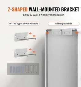 VEVOR Square Wall Mounted Mirror 36" x 36" Mirror with Aluminium Alloy Frame