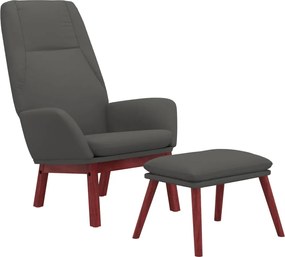 vidaXL Πολυθρόνα Relax Σκούρο Γκρι Υφασμάτινη με Υποπόδιο