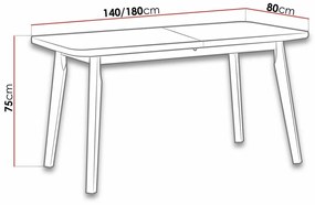 Τραπέζι Victorville 130, Sonoma οξιά, Άσπρο, 75x80x140cm, 30 kg, Επιμήκυνση, Πλαστικοποιημένη μοριοσανίδα, Ξύλο, Μερικώς συναρμολογημένο, Ξύλο: Οξιά