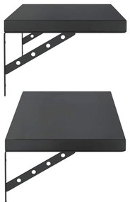 vidaXL Ράφια Τοίχου 2 τεμ. Μαύρο 100x30 εκ. Ανοξείδωτο Ατσάλι
