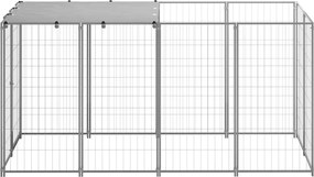 vidaXL Σπιτάκι Σκύλου Ασημί 2,42 m² Ατσάλινο