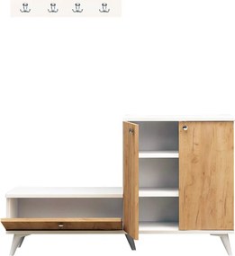 Έπιπλο Εισόδου & Κρεμάστρα (Σετ) A-G Fijel 811MDD4131 Oak/White