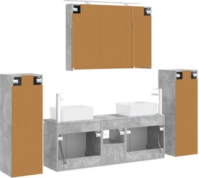 vidaXL Σετ Επίπλων Μπάνιου 6 pcs Γκρι Σκυροδέματος