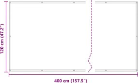 vidaXL Οθόνη Μπαλκονιού Μπορντό 120 x 400 cm