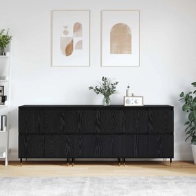 vidaXL Ντουλάπι αποθήκευσης 3 pcs Μαύρη Οξυά 60 x 35 x 70 cm