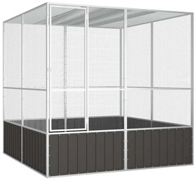 vidaXL Κλουβί Πουλιών Ανθρακί 213,5x217,5x211,5 εκ Γαλβανισμένο Χάλυβα