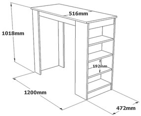 Τραπέζι μπαρ Riff λευκό 120x51.5x101.5εκ 120x51.6x101.8 εκ.