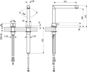 Armando Vicario Cono 10530 Chrome - Μπαταρία Κουζίνας Παραθύρου