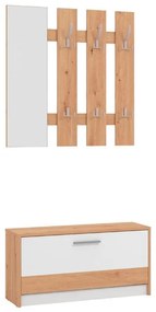 Hallway Stand Rimini Artisan Oak - White 91.5x28x202 cm