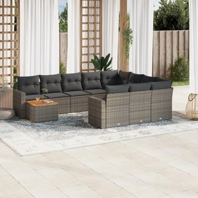 vidaXL Patio Sofa Set 10-θέσια Grey and Dark Grey
