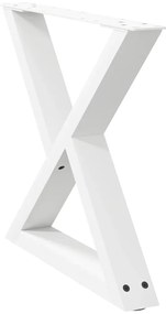 vidaXL Πόδια Τραπεζιού Σαλονιού 2 τεμ. Λευκά 50x(42-43,3) εκ. Ατσάλι