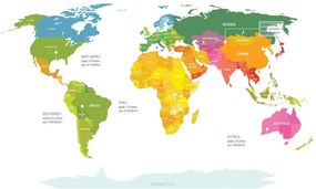 Εικόνα στον εξαιρετικό παγκόσμιο χάρτη από φελλό με λευκό φόντο - 90x60  wooden