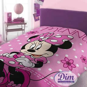 Κουβέρτα Παιδική Πικέ Disney Minnie 555 Digital Print DimCol Μονό 160x240cm 100% Βαμβάκι