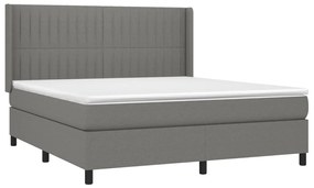 ΚΡΕΒΑΤΙ BOXSPRING ΜΕ ΣΤΡΩΜΑ ΣΚΟΥΡΟ ΓΚΡΙ 160X200 ΕΚ ΥΦΑΣΜΑΤΙΝΟ 3131602