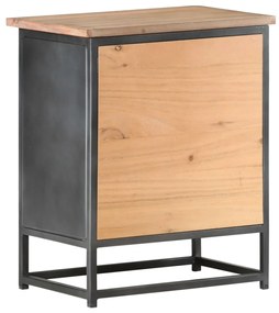 vidaXL Κομοδίνο Γκρι 40 x 30 x 50 εκ. από Μασίφ Ξύλο Ακακίας