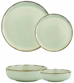 Σερβίτσιο Πιάτων Πορσελάνης Pearl Mood Πράσινο – Σετ 24τμχ - Kutahya Porselen