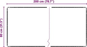 vidaXL Δερμάτινο Χαλί Γκρι 80 x 200 cm 100% Πολυπροπυλένιο Τούφτα