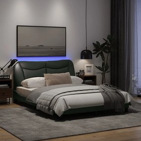 Πλαίσιο Κρεβατιού με LED Σκούρο Γκρι 120x200 εκ. Υφασμάτινο - Γκρι