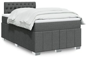 ΚΡΕΒΑΤΙ BOXSPRING ΜΕ ΣΤΡΩΜΑ ΣΚΟΥΡΟ ΓΚΡΙ 120X190 ΕΚ ΥΦΑΣΜΑΤΙΝΟ 3287015