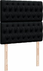vidaXL Κρεβάτι Boxspring με Στρώμα Μαύρο 100 x 200 εκ. Υφασμάτινο