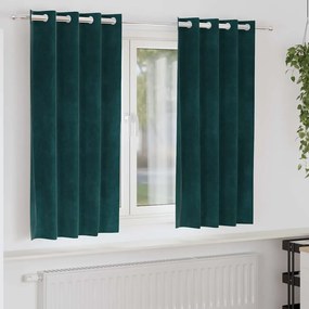 vidaXL Κουρτίνες 2 pcs Σκούρο Πράσινο 140 x 175 cm Βελούδο