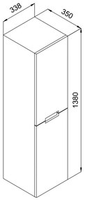 Στήλη μπάνιου κρεμαστή TREND 35 Ανθρακί 34x35x138 εκ.