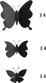 Διακοσμητικά αυτοκόλλητα τοίχου White Butterflies 3D πολυπροπυλενίου-Leuko