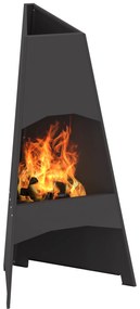 vidaXL Φωτιά Πυραμίδα Μαύρη 50x45x95 εκ. Χάλυβας