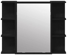 vidaXL Ντουλάπα Καθρέφτη με ράφι Μαύρη δρυς 80 x 20.5 x 64 εκ