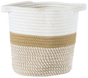 Καλάθι - Κασπώ Ithaki 20323 Φ20x20cm Brown-White GloboStar 100% Cotton