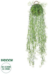 20630 GloboStar® Artificial Garden GOLDEN BELL WILLOW 1 HANGING PLANT 20630 Κρεμαστό Τεχνητό Διακοσμητικό Φυτό Ιτίας Y110cm