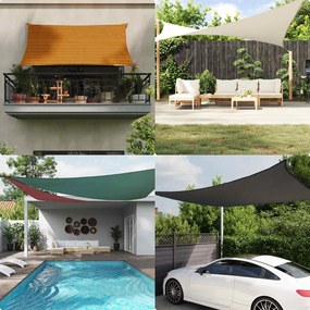 vidaXL Πανί σκιάς Πορτοκαλί και Καφέ 5 x 2 m 100% Πολυέστερ Οξφόρδη