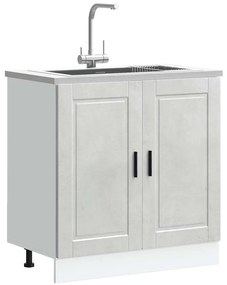 vidaXL Ντουλάπι βάσης νεροχύτη Porto Γκρι μπετόν 80x46x81,5 cm