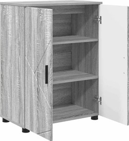 vidaXL Ντουλάπι Μπάνιου Γκρίζο Σονομα 60 x 35 x 80 εκ