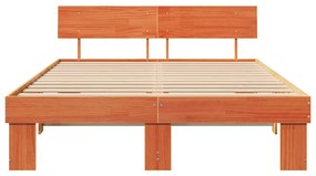 vidaXL Σκελετός Κρεβατιού Καφέ κεριού 150 x 200 cm Μασίφ ξύλο πεύκου