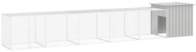vidaXL Κοτέτσι - Κλουβί Γκρι 600x91x100 εκ. από Γαλβανισμένο Χάλυβα