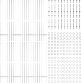 vidaXL Στύλος Περιφράξεων 44 pcs Ασημί 180 cm Ατσάλι