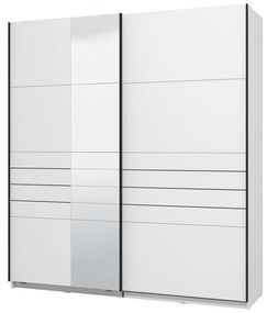 Ντουλάπα Συρόμενη VEYMONT 200 OG με Καθρέπτη Λευκή 195x61x218εκ. 195x61x218 εκ.