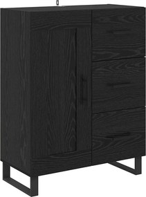 vidaXL Highboard με συρτάρι 2 pcs Μαύρη Οξυά Επεξεργασμένο ξύλο