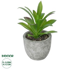 GloboStar® Artificial Garden SUCCULENT ALOE POTTED PLANT 21012 Διακοσμητικό Φυτό Αλόη  Φ9 x Υ13cm