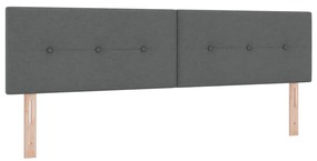 vidaXL Κρεβάτι box spring με στρώμα Σκούρο γκρι 180 x 200 cm ύφασμα