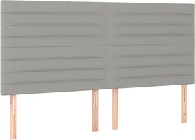 vidaXL Κεφαλάρι Ανοιχτό Γκρι 180x5x118/128 εκ. Ύφασμα