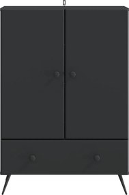 vidaXL Πλαϊνό γραφείο Μαύρο 66 x 34,5 x 95 εκ. Επεξεργασμένο Ξύλο