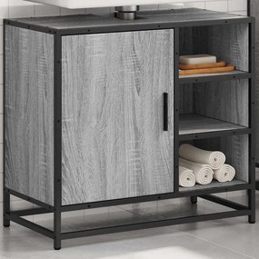 vidaXL Ντουλάπι νιπτήρα μπάνιου γκρι Sonoma 65x33x60 cm
